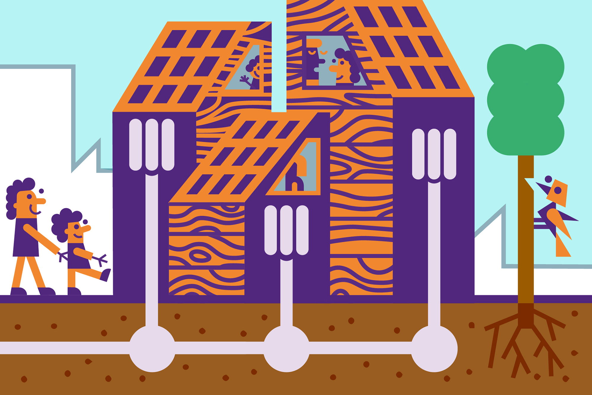 Klimaneutrale Stadt Illustration