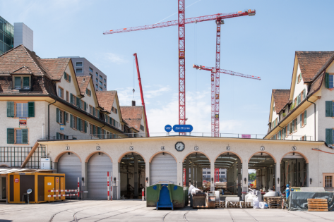Tramdepot am Escher-Wyss-Platz während des Umbaus