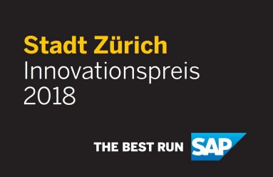 Stadt Zürich Innovationspreis 2018 auf schwarzer Fläche