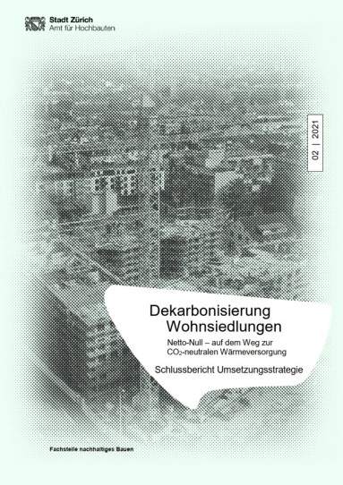 Titelseite mit Titel Dekarbonisierung Wohnsiedlungen