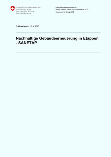 Titelseite mit Titel SANETAP