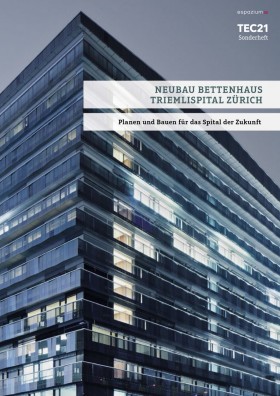 Titelseite mit Aussenansicht Stadtspital Triemli und Titel Neubau Bettenhaus Triemlispital Zürich