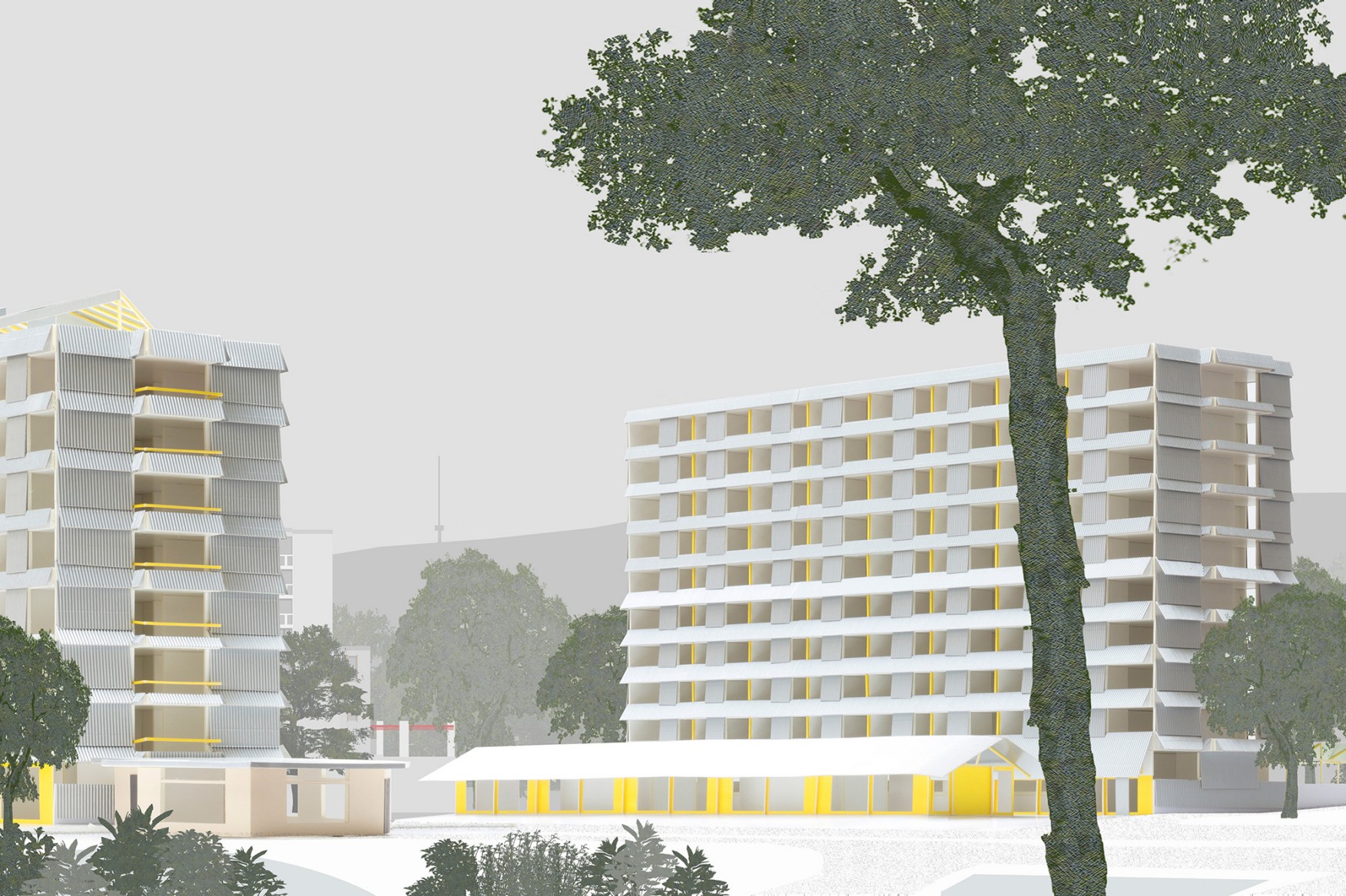 Visualisierung Siegerprojekt GILBERT & GEORGE, Aussenansicht (© ARGE Lütjens Padmanabhan Architekten mit Caruso St John Architects, Zürich)