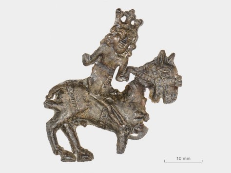 Pilgerzeichen aus Metall, Darstellung eines Reiters