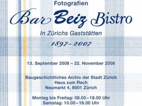 Flyer zur Ausstellung Bar Beiz Bistro