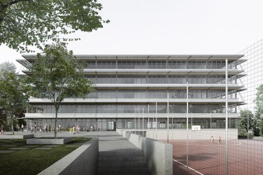 Visualisierung Siegerprojekt Ersatzneubau Schulanlage Borrweg