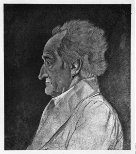 Johann Wolfgang von Goethe, Kreidezeichnung (1826) von Ludwig Sebbers / bpk