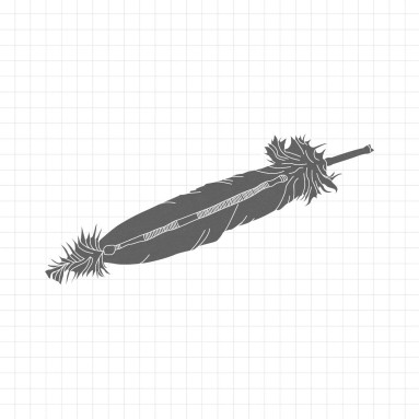 Bild: Illustration einer Adlerfeder mit Quillwork