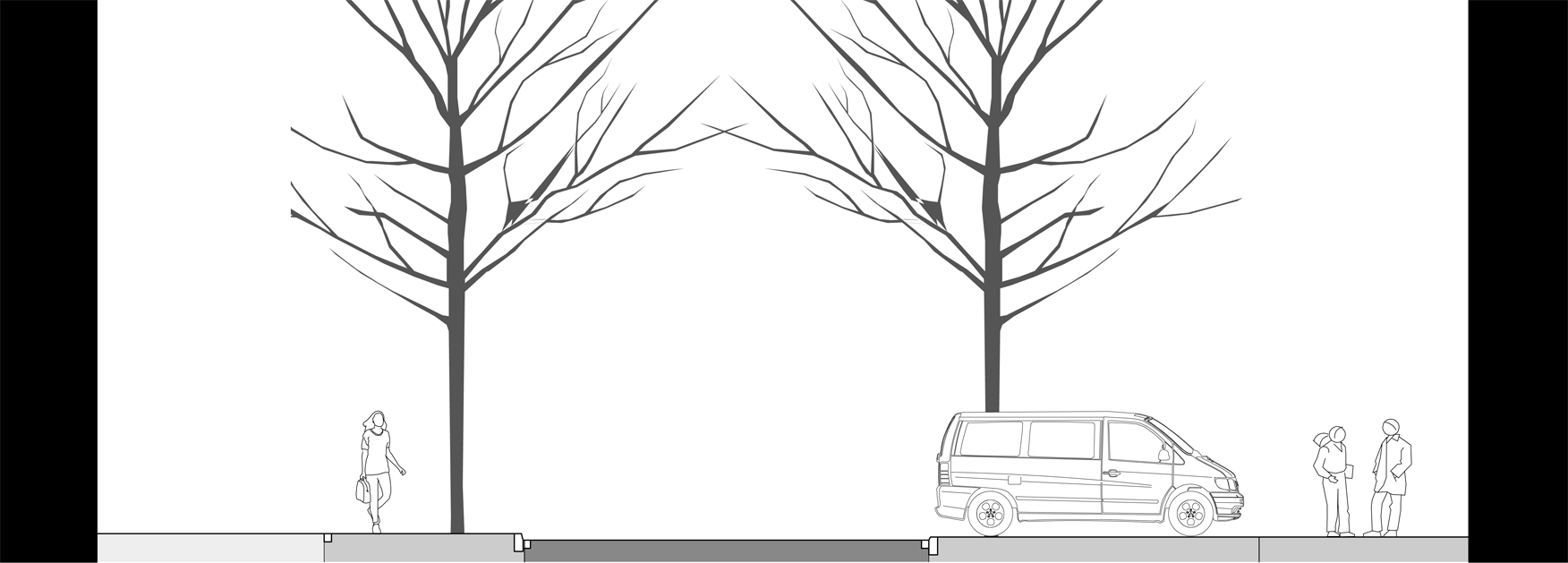 Schematischer Querschnitt Trottoirniveau Schematischer Querschnitt Trottoirniveau