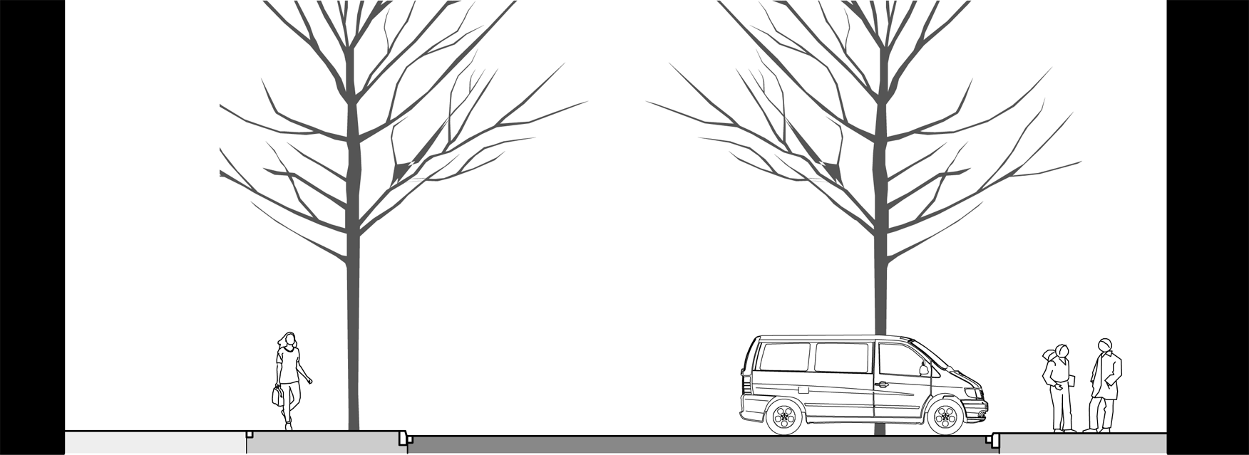 Schematischer Querschnitt Trottoirniveau Schematischer Querschnitt Trottoirniveau