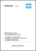 Deckblatt Betriebszählung 2001 in der Agglomeration Zürich