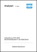 Deckblatt Volkszählung 1970-2000 - Die Erwerbssituation in der Stadt Zürich