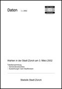 Deckblatt Gemeinderatswahlen in der Stadt Zürich am 3. März 2002