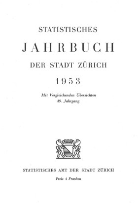 Statistisches Jahrbuch der Stadt Zürich 1953