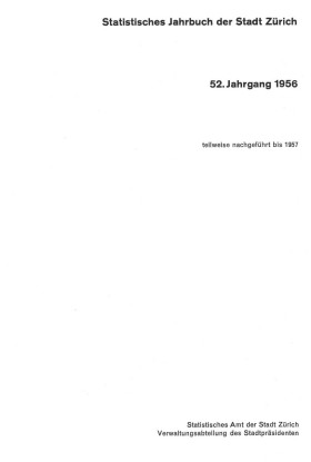 Statistisches Jahrbuch der Stadt Zürich 1956