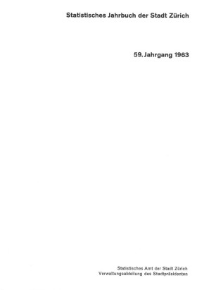 Statistisches Jahrbuch der Stadt Zürich 1963