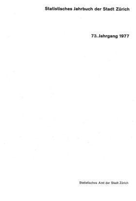 Statistisches Jahrbuch der Stadt Zürich 1977