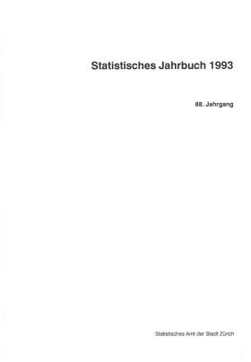 Statistisches Jahrbuch der Stadt Zürich 1993