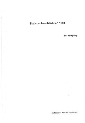 Statistisches Jahrbuch der Stadt Zürich 1994