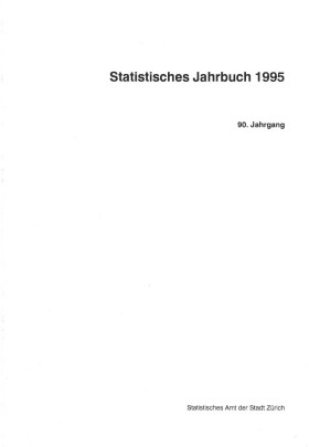 Statistisches Jahrbuch der Stadt Zürich 1995