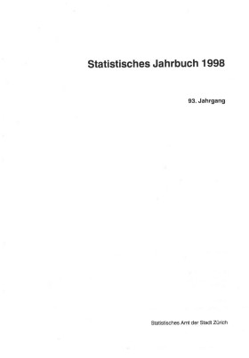 Statistisches Jahrbuch der Stadt Zürich 1998