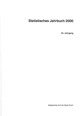 Statistisches Jahrbuch der Stadt Zürich 2000