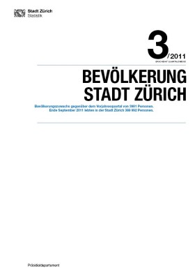 Deckblatt Bevölkerung (3. Quartal 2011)