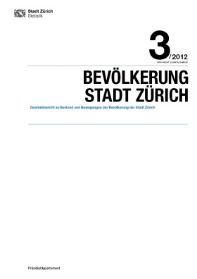 Deckblatt Bevölkerung Stadt Zürich, Ausgabe 3/2012