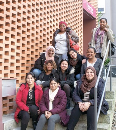 Course participants in front of the FEMIA school
