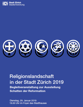 Flyer with symbols of different religions