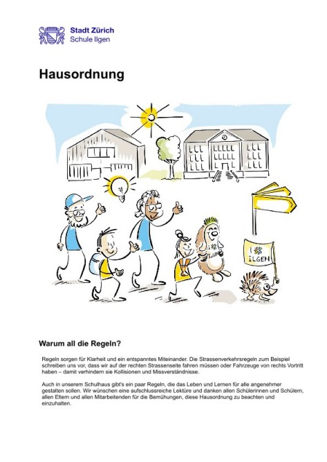 Schulhausregeln in Bild Textversion