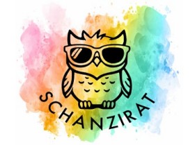 Wort-und Bildmarke vom Schanzirat - Bild - Eule auf Farbklecks - Text Schnzirat Wort-und Bildmarke vom Schanzirat - Bild - Eule auf Farbklecks - Text Schnzirat