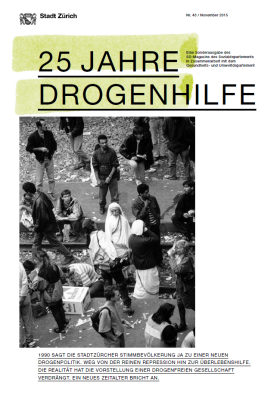 Titelseite mit einem historiorischen Bild, das Drogensüchtige am Letten zeigt.