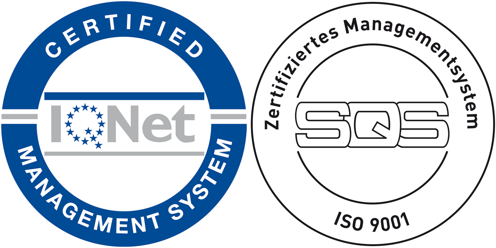 Iso-Zertifizierungen: Certified Management System IQNet, ISO 9001