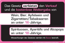 Jugendschutzplakat schwarz/pink