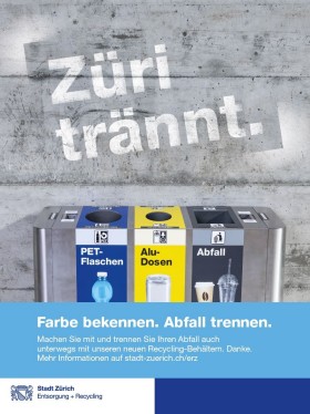 Plakat der Kampagne «Züri trännt»