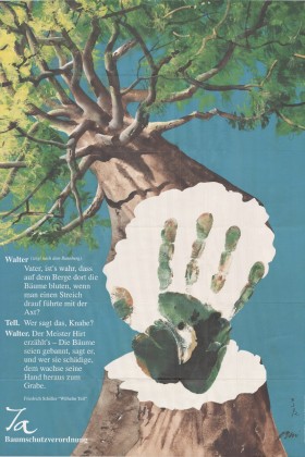Das Plakat zu Abstimmung über das Baumschutzgesetz aus dem Jahr 1992.