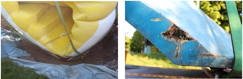 Sichtbare Schäden an Annemie Fontanas «Sitzmuschel» im Strandbad Mythenquai und an der Skulptur «Sunrise» in der Grünanlage Hardhof.