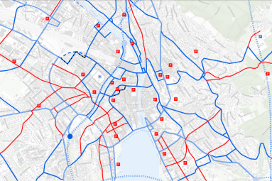 Ausschnitt kommunaler Verkehrsplan Strassennetz und Parkierung