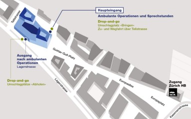 Lageplan Stadtspital Zürich Europaallee