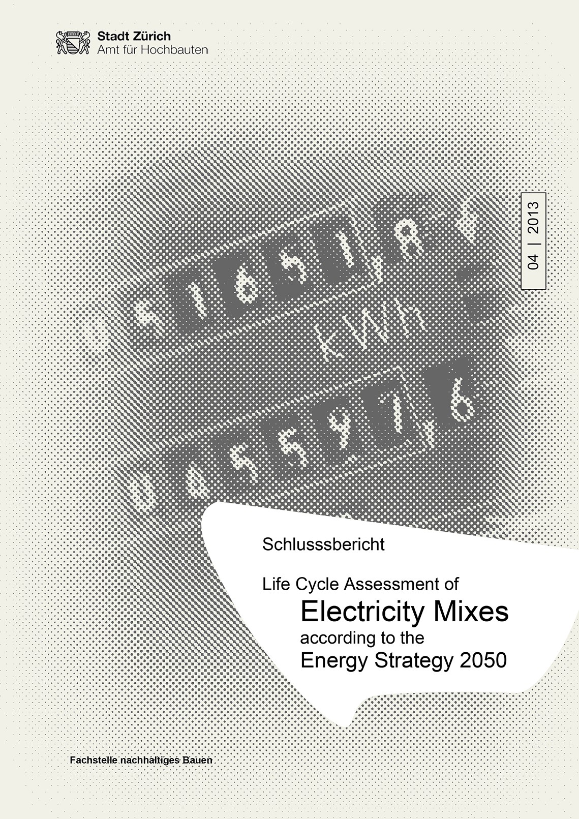 Titelseite Studie Life Cycle Assessment of Electricity Mixes according to the Energy Strategy 2050