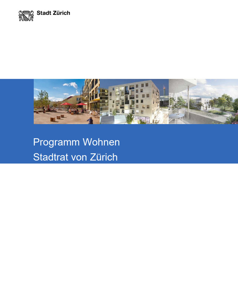 Titelbild Programm Wohnen Stadtrat Titelbild Programm Wohnen des Stadtrats
