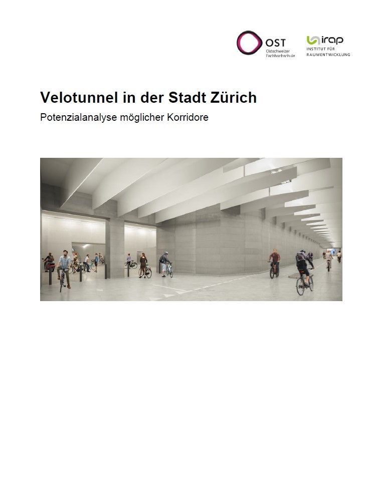 Titelbild der Studie Velotunnel in der Stadt Zürich