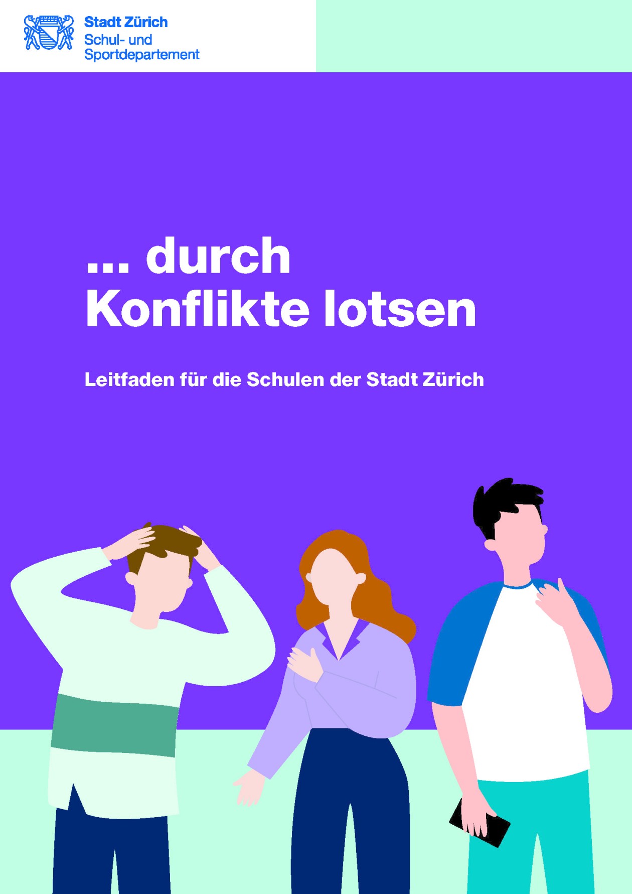 Titelseite des Leitfandes ...durch Konflikte lotsen