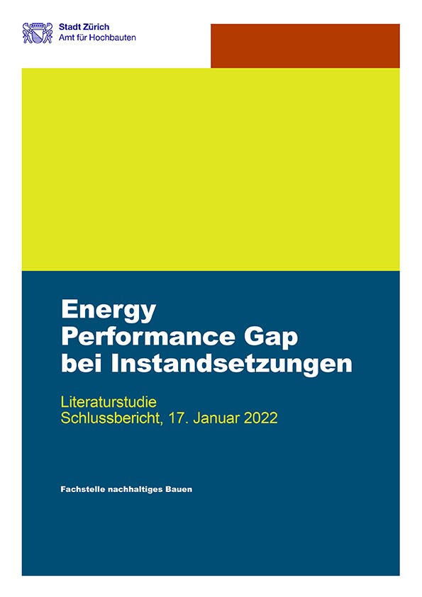 Energy Performance Gap bei Instandsetzungen Titelseite Studie Energy Performance Gap bei Instandsetzungen