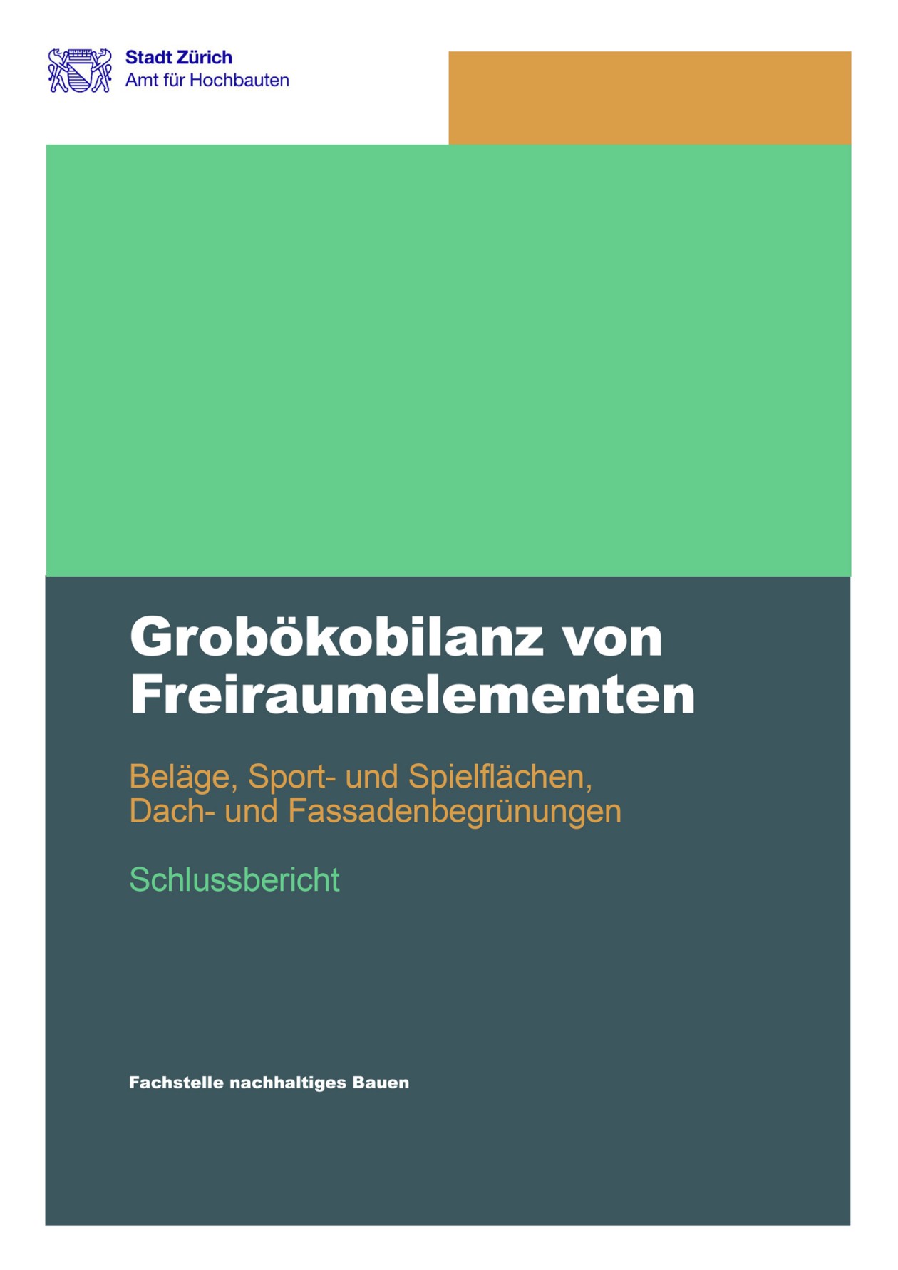 Titelseite Studie Grobökobilanz von Freiraumelementen