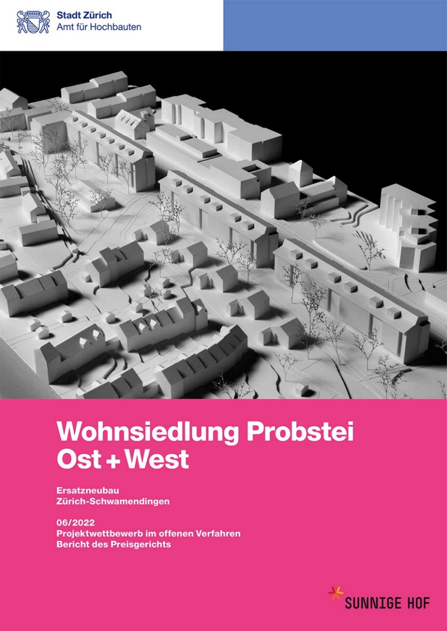 Titelseite Jurybericht Wohnsiedlung Probstei Ost + West Titelseite Jurybericht Wohnsiedlung Probstei Ost + West mit Modellfotografie.