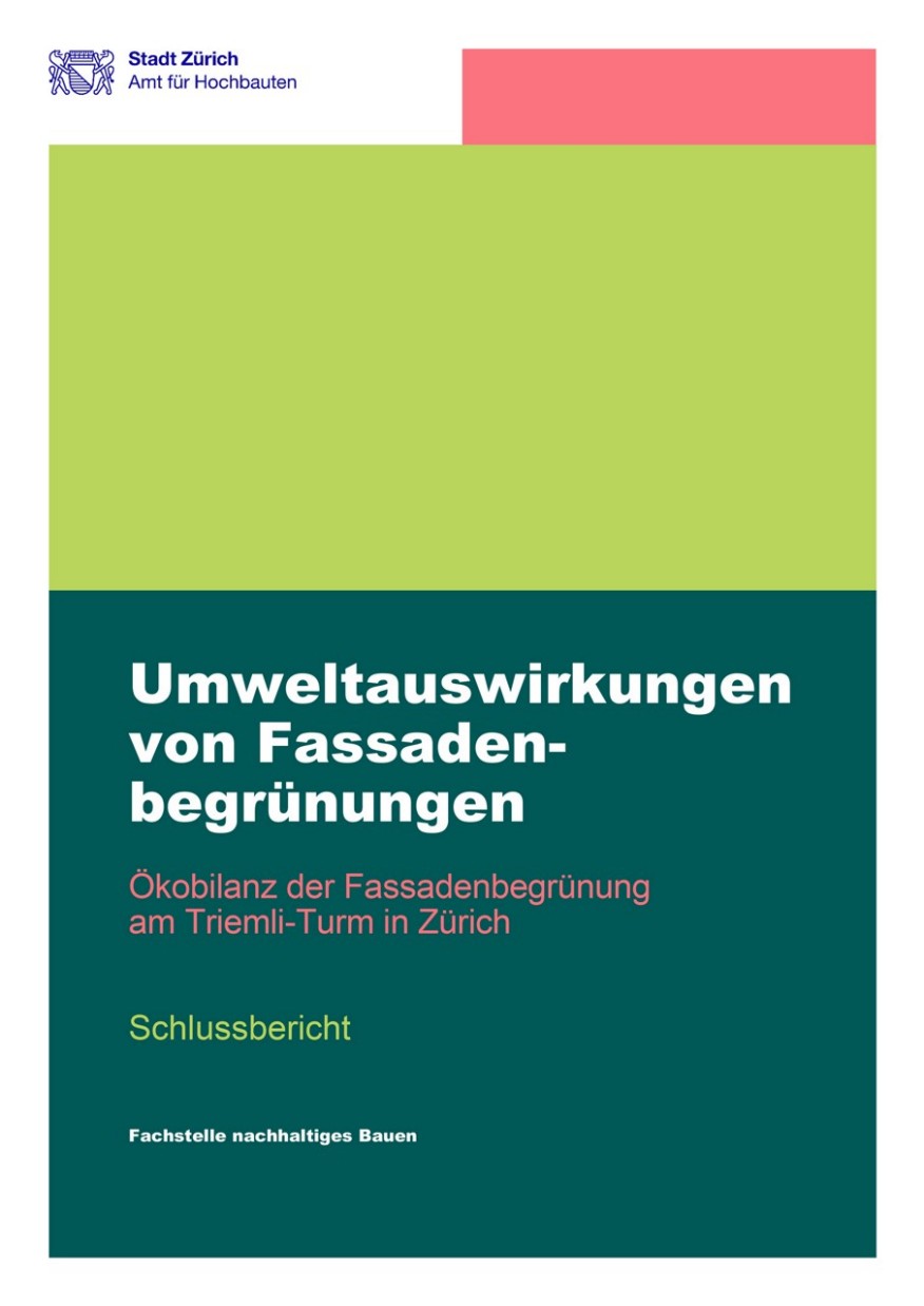 Umweltauswirkungen von Fassadenbegrünungen Titelseite Studie Umweltauswirkungen von Fassadenbegrünungen