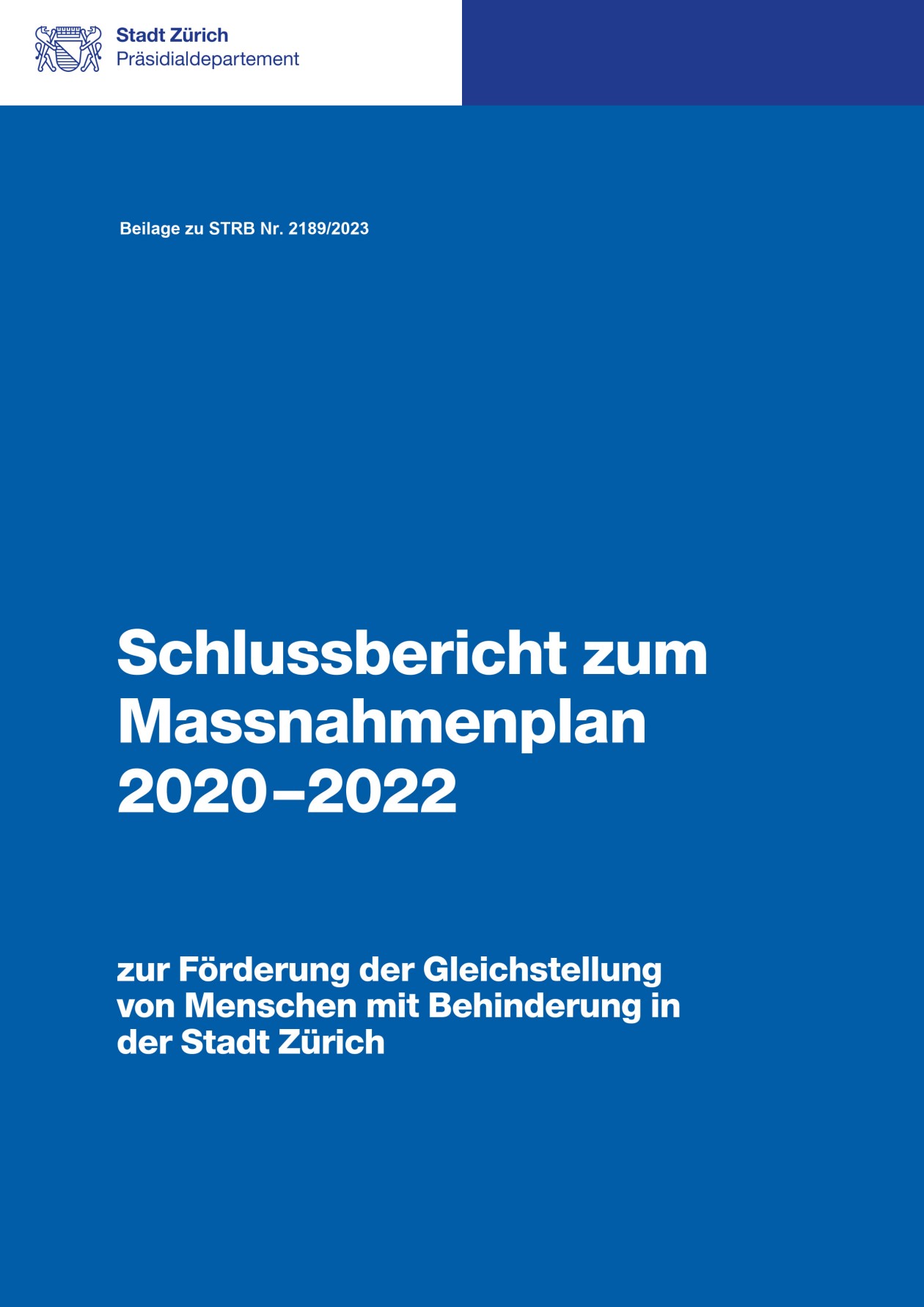 Titelseite des Schlussberichts