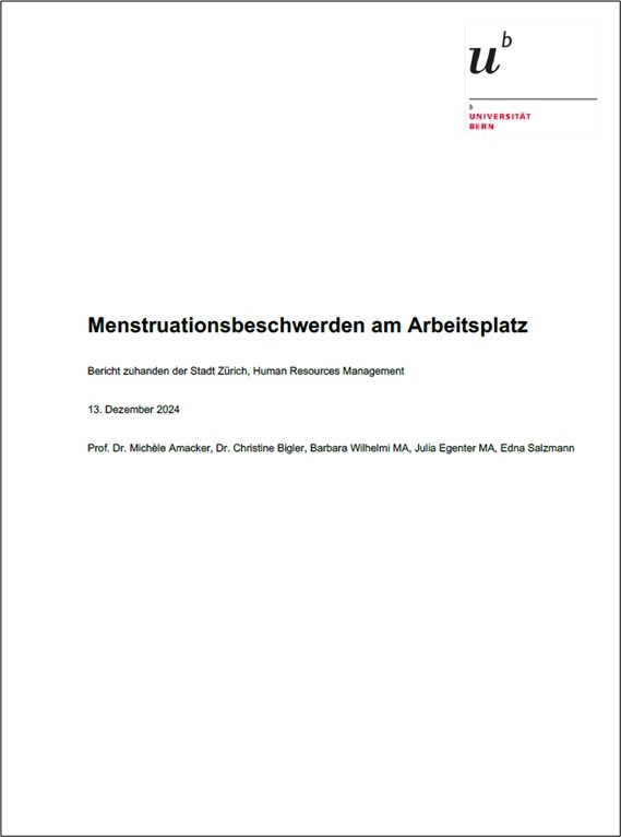 Titelbild Schlussbericht Menstruationsbeschwerden am Arbeitsplatz